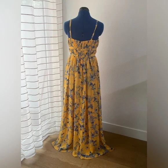 Aqua Floral Maxi Dress in Yellow & Blue Size 0 - Picture 5 of 13